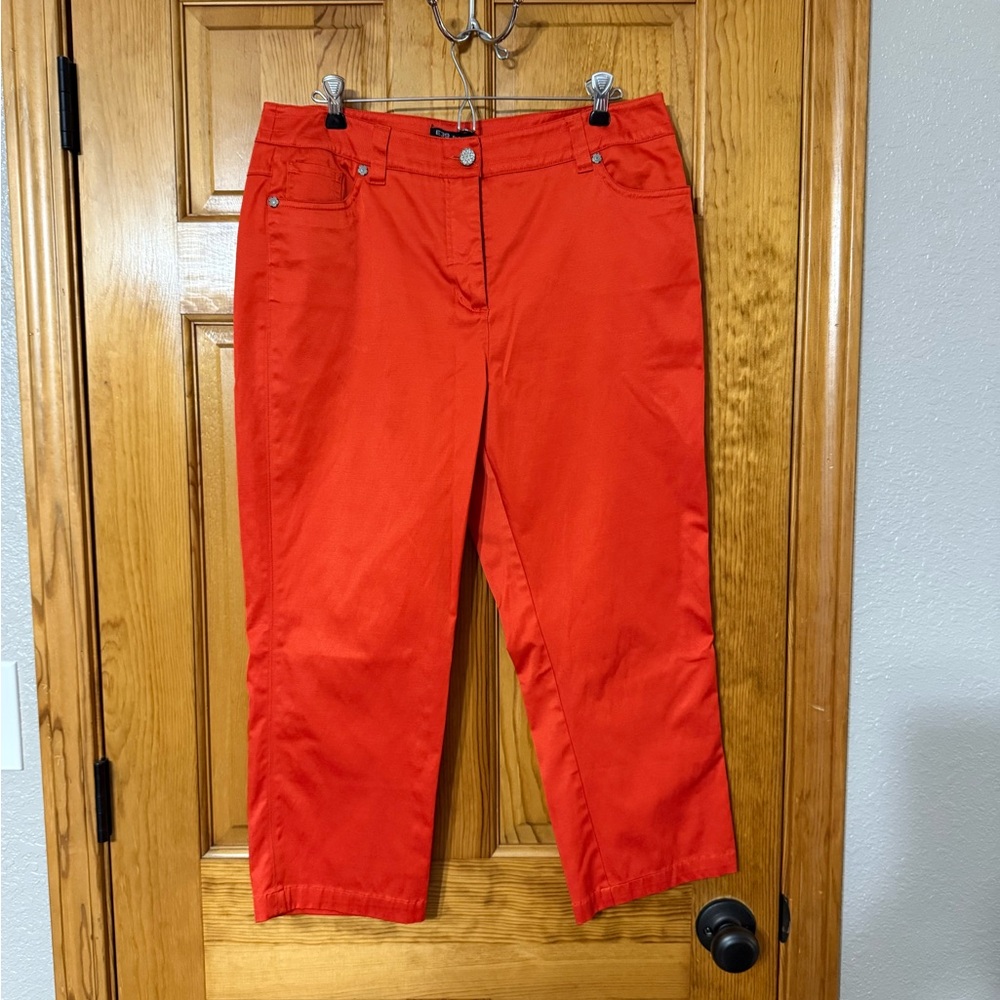 Vibrant Cropped Burnt Orange Pants for Women size 12